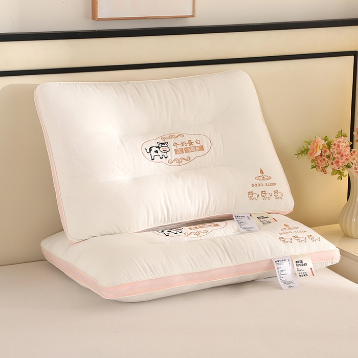 91家纺网 家纺一手货源 找家纺 （总）金牛枕芯 2025新款牛奶蛋白A类乳胶夹层牵引枕头学生枕头枕芯