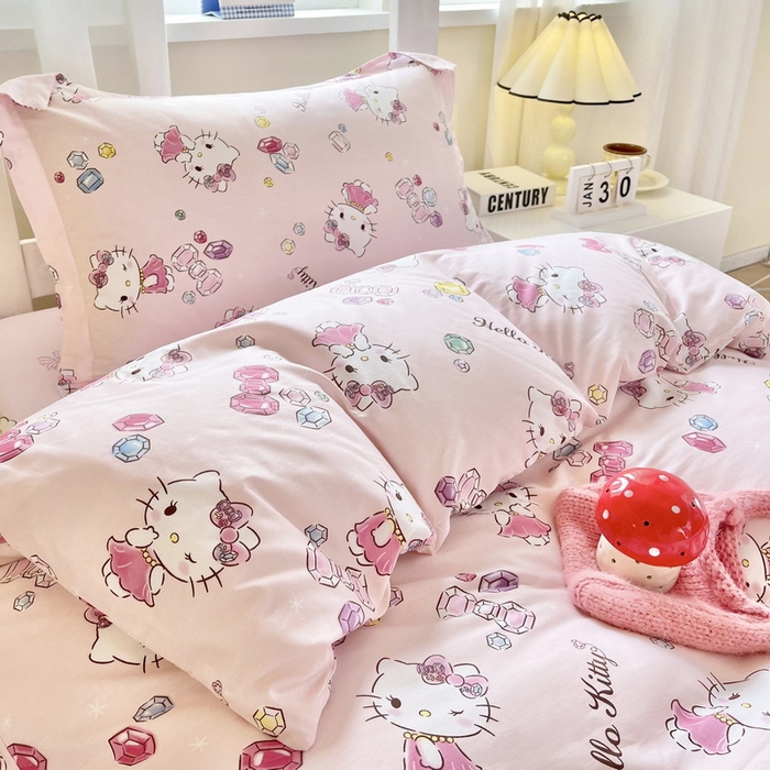 91家纺网 家纺一手货源 找家纺 蘭菲家纺 2025新款三丽鸥系列全棉印花三件套、四件套 小甜心