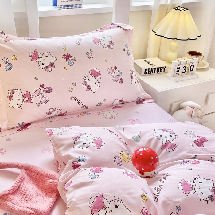 91家纺网 家纺一手货源 找家纺 蘭菲家纺 2025新款三丽鸥系列全棉印花三件套、四件套 小甜心