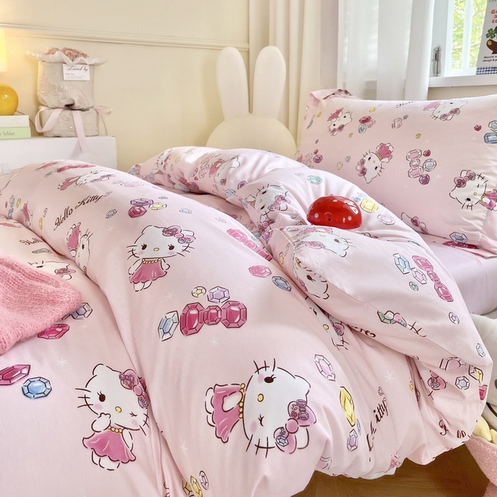 91家纺网 家纺一手货源 找家纺 蘭菲家纺 2025新款三丽鸥系列全棉印花三件套、四件套 小甜心