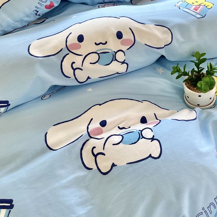 91家纺网 家纺一手货源 找家纺 蘭菲家纺 2025新款三丽鸥系列全棉印花三件套、四件套 小团子