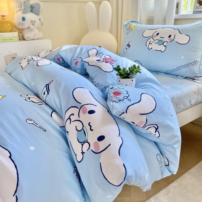 91家纺网 家纺一手货源 找家纺 蘭菲家纺 2025新款三丽鸥系列全棉印花三件套、四件套 小团子