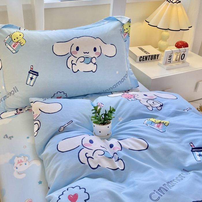 91家纺网 家纺一手货源 找家纺 蘭菲家纺 2025新款三丽鸥系列全棉印花三件套、四件套 小团子