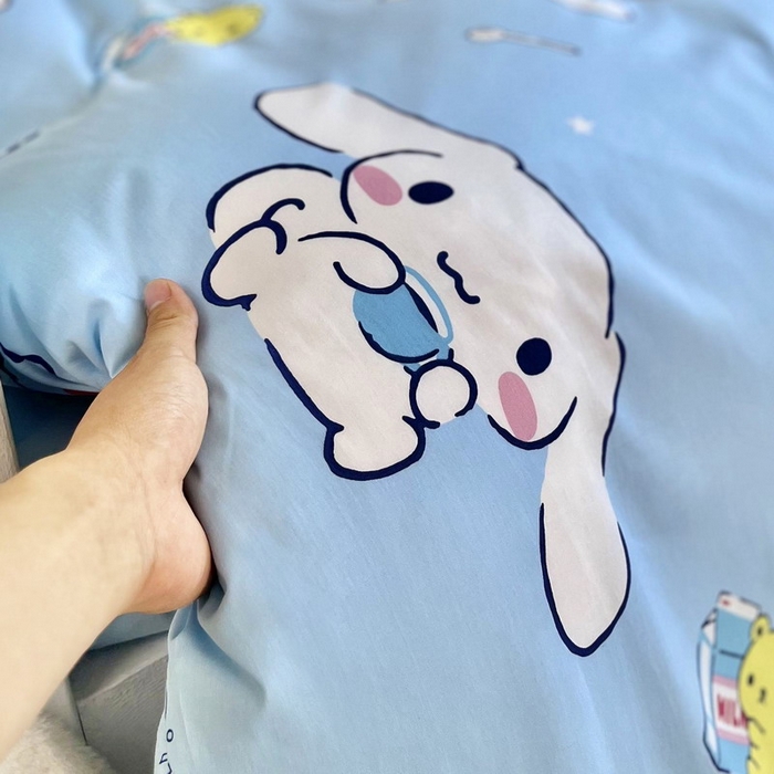 91家纺网 家纺一手货源 找家纺 蘭菲家纺 2025新款三丽鸥系列全棉印花三件套、四件套 小团子