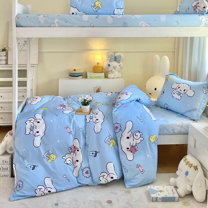 91家纺网 家纺一手货源 找家纺 蘭菲家纺 2025新款三丽鸥系列全棉印花三件套、四件套 小团子