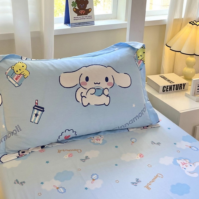 91家纺网 家纺一手货源 找家纺 蘭菲家纺 2025新款三丽鸥系列全棉印花三件套、四件套 小团子