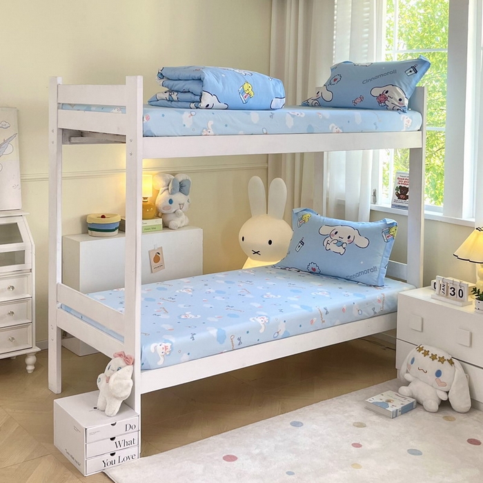 91家纺网 家纺一手货源 找家纺 蘭菲家纺 2025新款三丽鸥系列全棉印花三件套、四件套 小团子