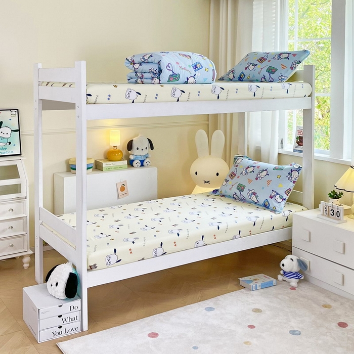 91家纺网 家纺一手货源 找家纺 蘭菲家纺 2025新款三丽鸥系列全棉印花三件套、四件套 演唱会-蓝