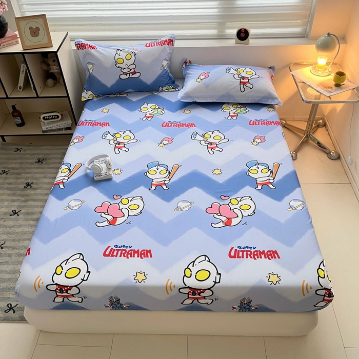 （总）蘭菲家纺 2025新款学生季经典奥特曼系列全棉印花单品床笠