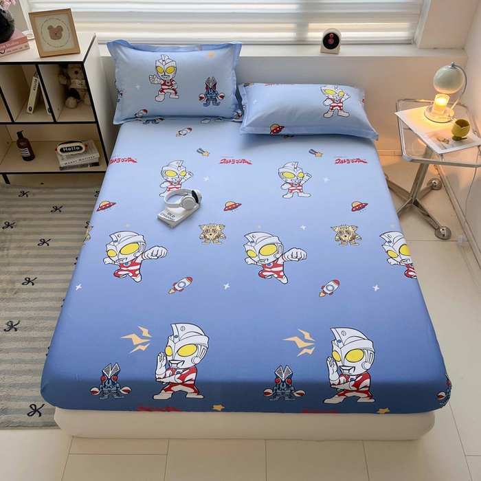 蘭菲家纺 2025新款学生季经典奥特曼系列全棉印花单品床笠 小虎队