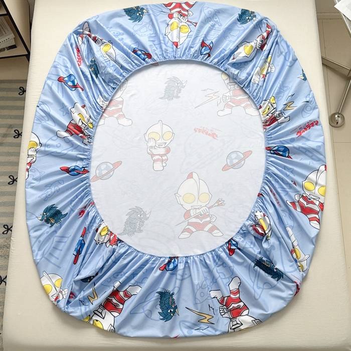 91家纺网 家纺一手货源 找家纺 蘭菲家纺 2025新款学生季经典奥特曼系列全棉印花单品床笠 宇宙飞人