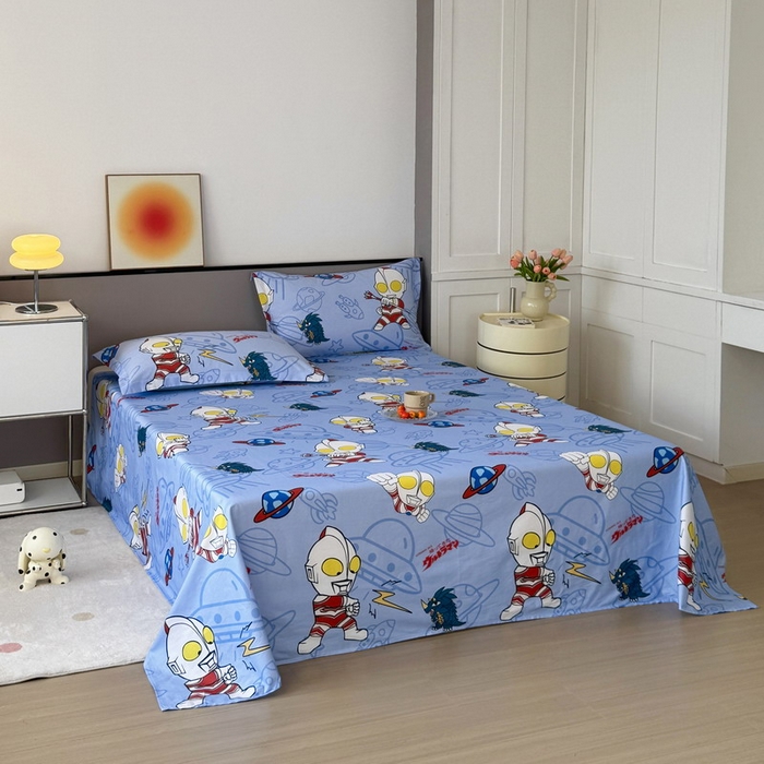 蘭菲家纺 2025新款学生季经典奥特曼系列全棉印花单品床单 宇宙飞人