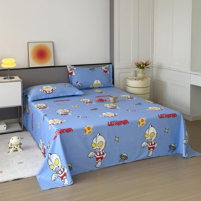 蘭菲家纺 2025新款学生季经典奥特曼系列全棉印花单品床单 追风