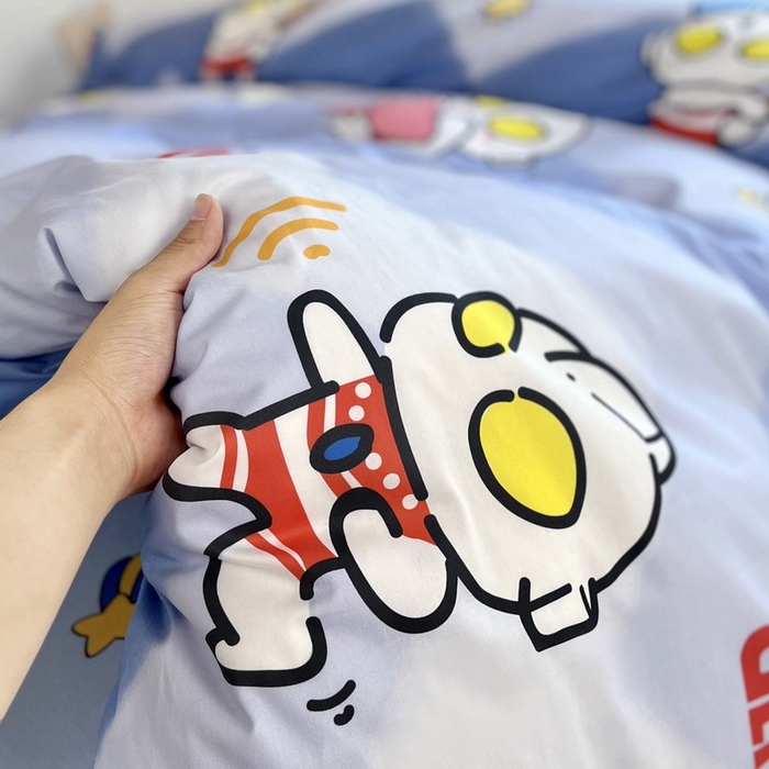 91家纺网 家纺一手货源 找家纺 （总）蘭菲家纺 2025新款学生季经典奥特曼系列全棉印花三件套、四件套