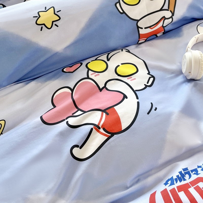 91家纺网 家纺一手货源 找家纺 蘭菲家纺 2025新款学生季经典奥特曼系列全棉印花三件套、四件套 棒球队