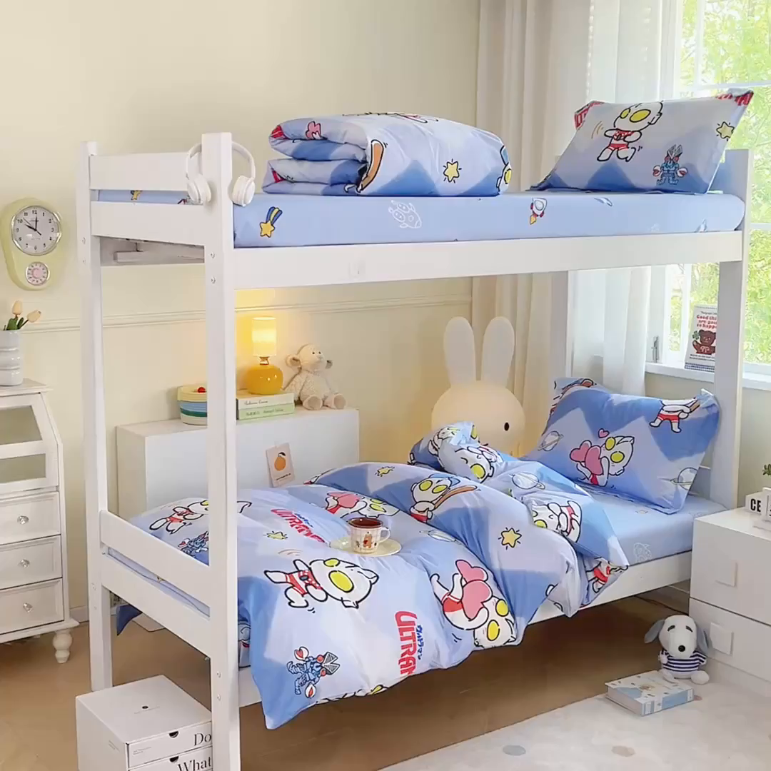 91家纺网 家纺一手货源 找家纺 蘭菲家纺 2025新款学生季经典奥特曼系列全棉印花三件套、四件套 棒球队