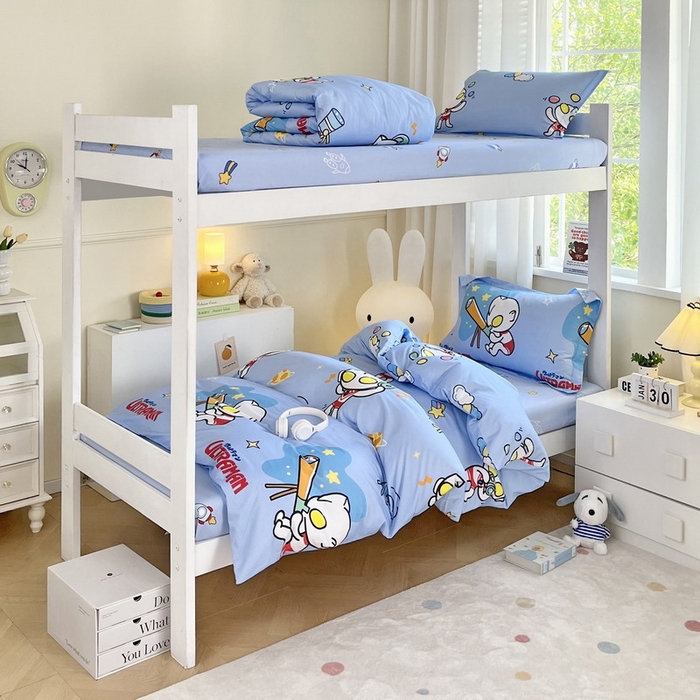 91家纺网 家纺一手货源 找家纺 蘭菲家纺 2025新款学生季经典奥特曼系列全棉印花三件套、四件套 科学家