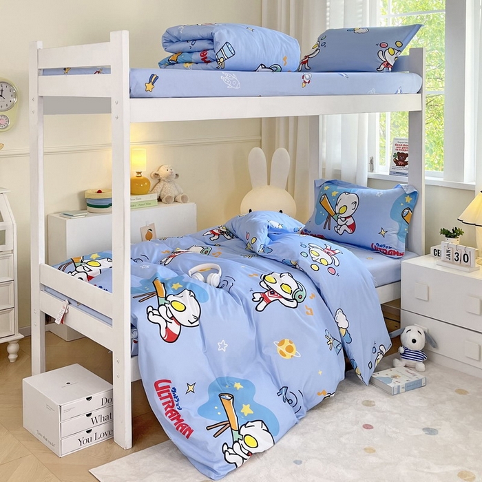 91家纺网 家纺一手货源 找家纺 蘭菲家纺 2025新款学生季经典奥特曼系列全棉印花三件套、四件套 科学家