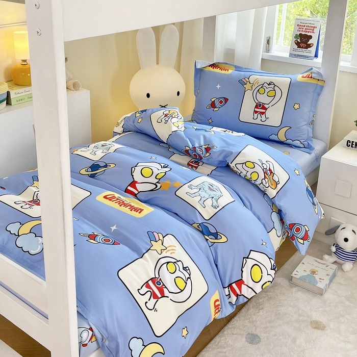 蘭菲家纺 2025新款学生季经典奥特曼系列全棉印花三件套、四件套 太空游