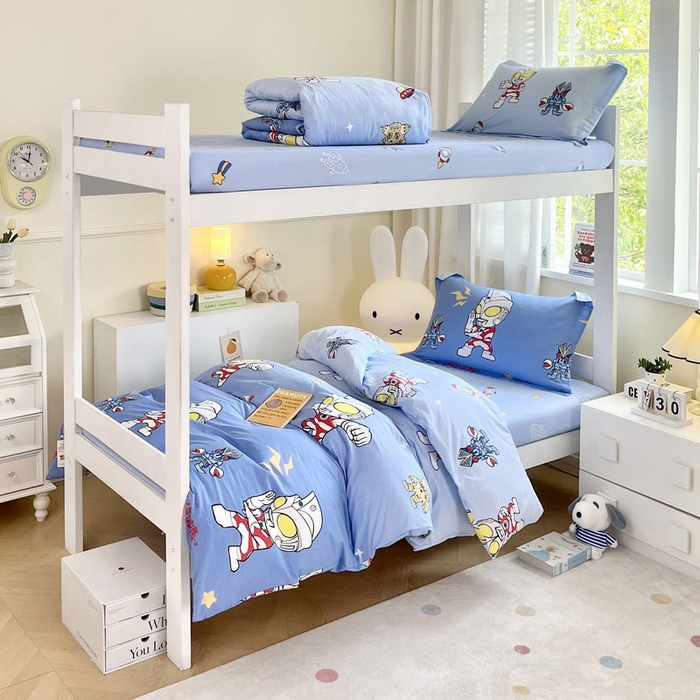 91家纺网 家纺一手货源 找家纺 蘭菲家纺 2025新款学生季经典奥特曼系列全棉印花三件套、四件套 小虎队