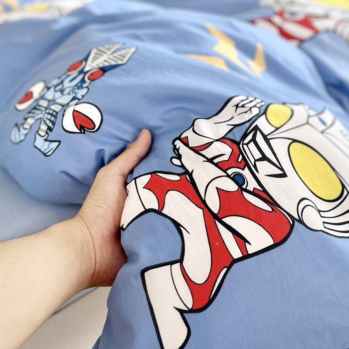 91家纺网 家纺一手货源 找家纺 蘭菲家纺 2025新款学生季经典奥特曼系列全棉印花三件套、四件套 小虎队