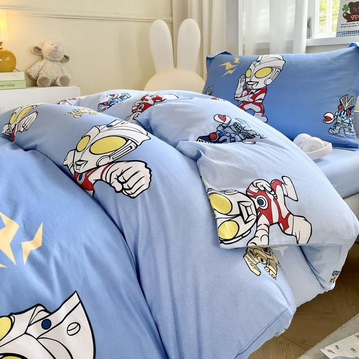 91家纺网 家纺一手货源 找家纺 蘭菲家纺 2025新款学生季经典奥特曼系列全棉印花三件套、四件套 小虎队