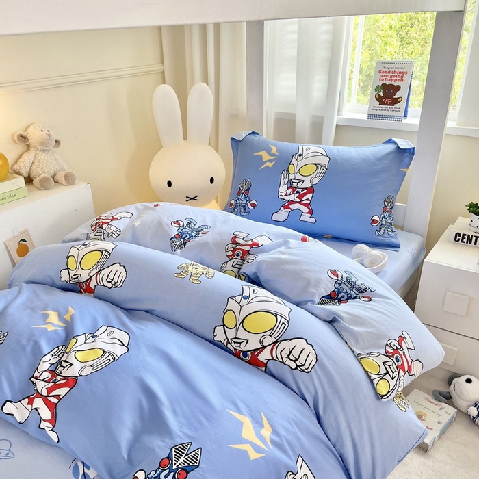 91家纺网 家纺一手货源 找家纺 蘭菲家纺 2025新款学生季经典奥特曼系列全棉印花三件套、四件套 小虎队