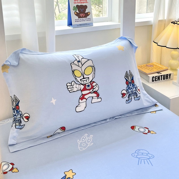 91家纺网 家纺一手货源 找家纺 蘭菲家纺 2025新款学生季经典奥特曼系列全棉印花三件套、四件套 小虎队