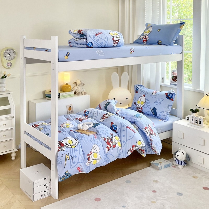 91家纺网 家纺一手货源 找家纺 蘭菲家纺 2025新款学生季经典奥特曼系列全棉印花三件套、四件套 宇宙飞人