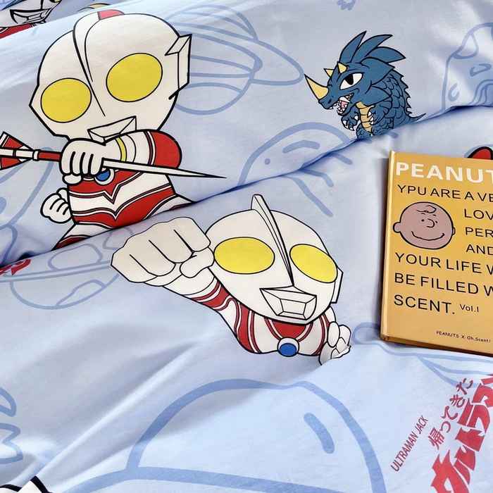 91家纺网 家纺一手货源 找家纺 蘭菲家纺 2025新款学生季经典奥特曼系列全棉印花三件套、四件套 宇宙飞人