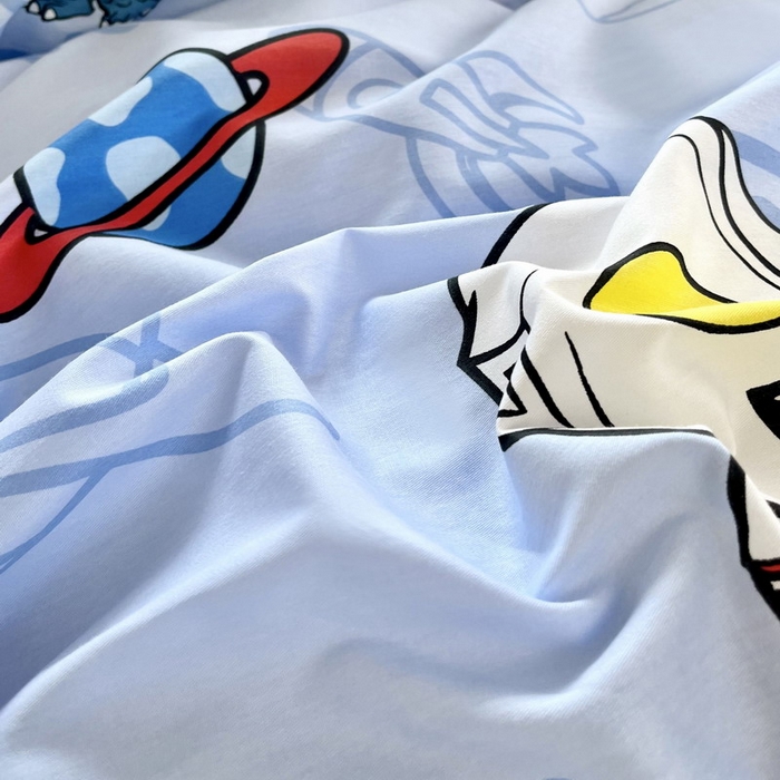 91家纺网 家纺一手货源 找家纺 蘭菲家纺 2025新款学生季经典奥特曼系列全棉印花三件套、四件套 宇宙飞人