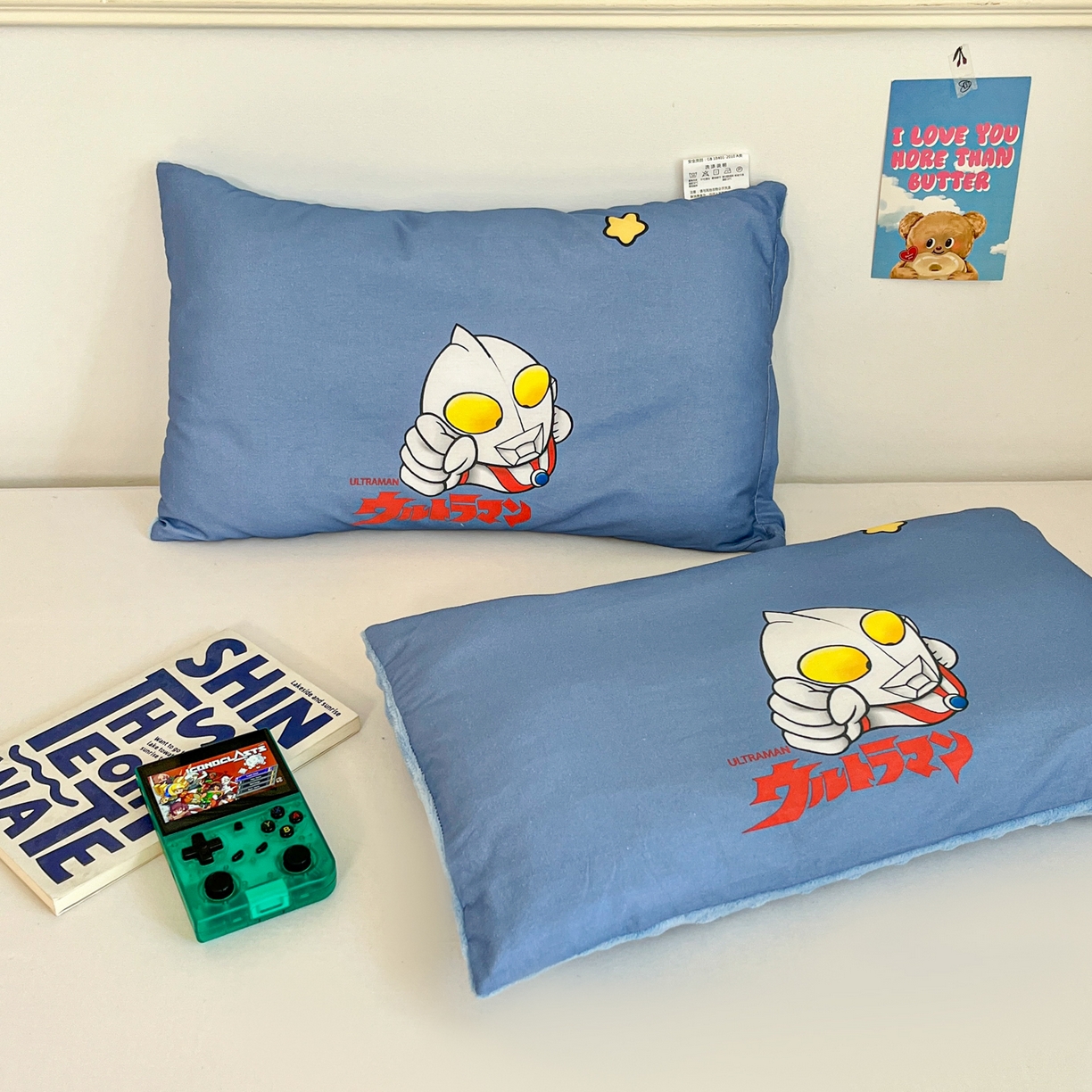 91家纺网 家纺一手货源 找家纺 孩子王家纺 2025新款A棉B绒全棉纯棉豆豆枕学生幼儿园系列 奥特打怪兽 30x50cm/只（带标）