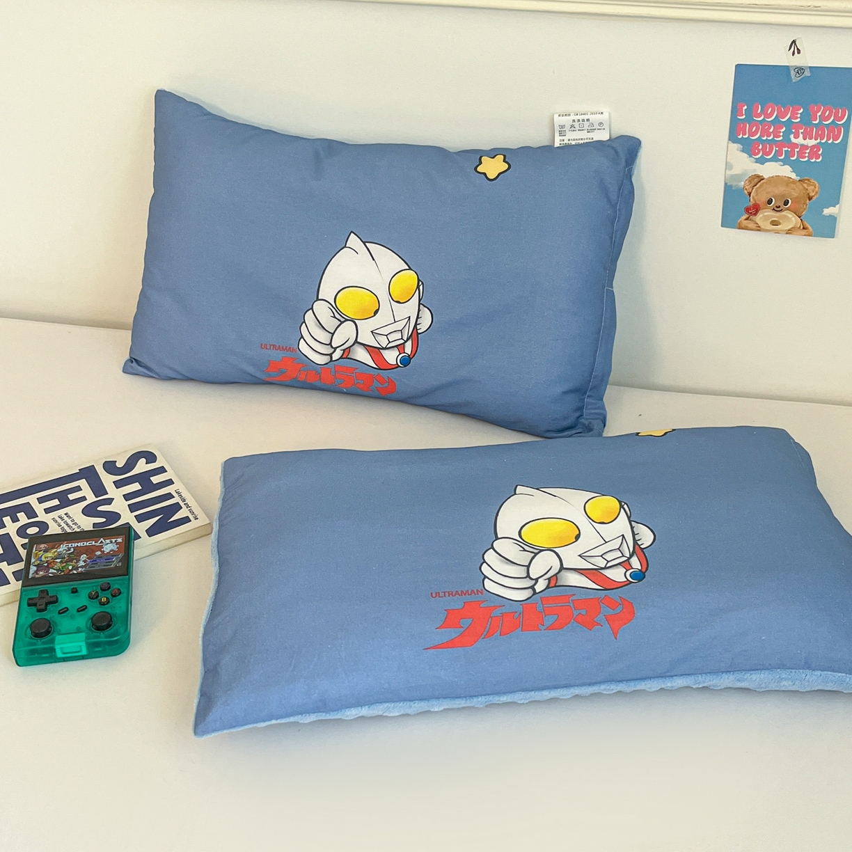 91家纺网 家纺一手货源 找家纺 孩子王家纺 2025新款A棉B绒全棉纯棉豆豆枕学生幼儿园系列 奥特打怪兽 30x50cm/只（带标）