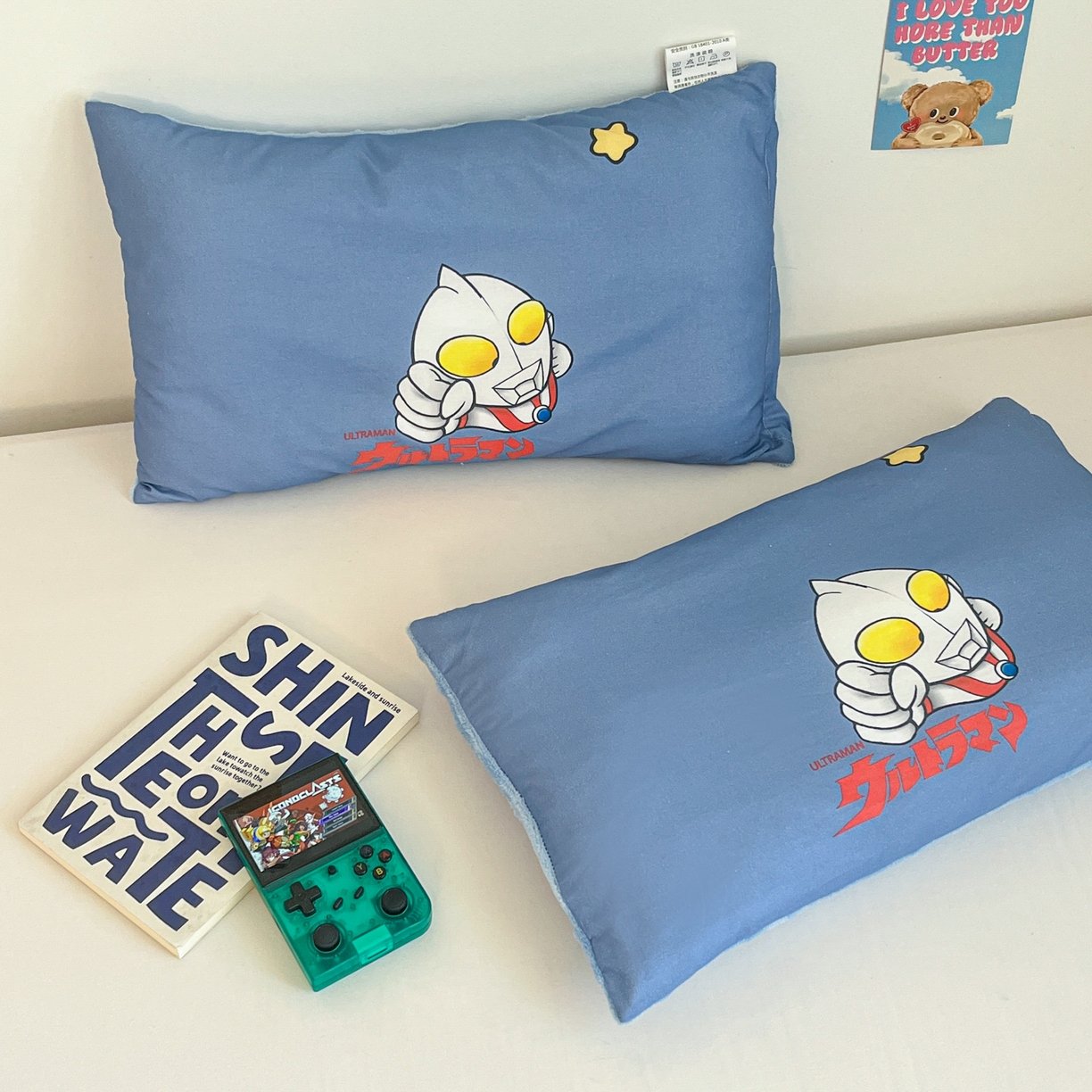 91家纺网 家纺一手货源 找家纺 孩子王家纺 2025新款A棉B绒全棉纯棉豆豆枕学生幼儿园系列 奥特打怪兽 30x50cm/只（带标）