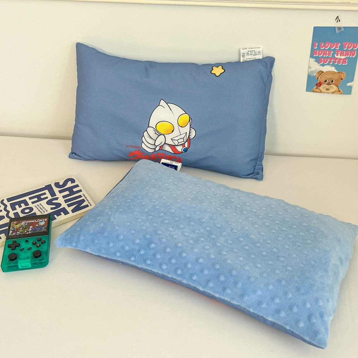 91家纺网 家纺一手货源 找家纺 孩子王家纺 2025新款A棉B绒全棉纯棉豆豆枕学生幼儿园系列 奥特打怪兽 30x50cm/只（带标）