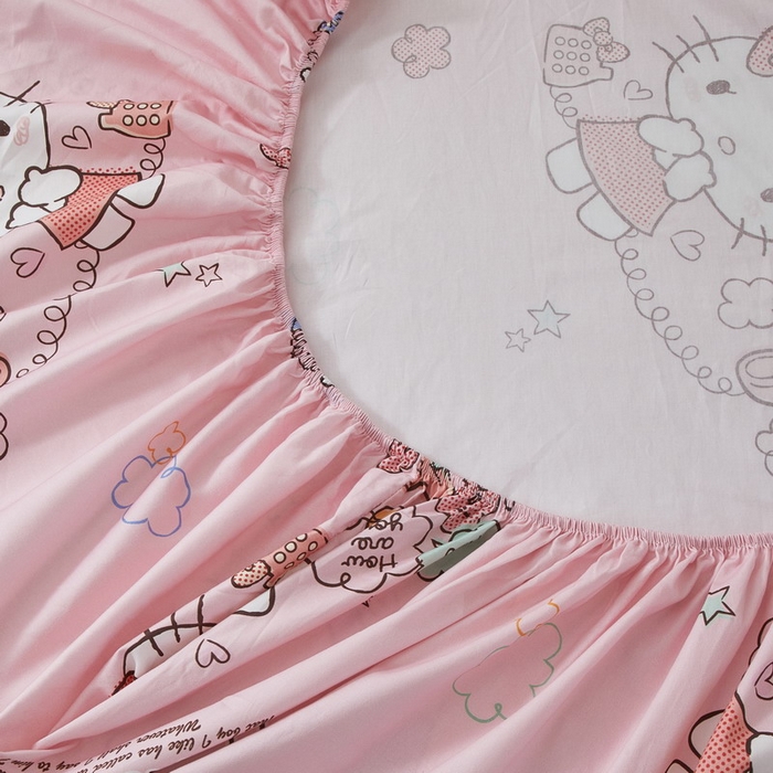 91家纺网 家纺一手货源 找家纺 （总）蘭菲家纺 2025新款三丽鸥系列全棉印花单品床笠