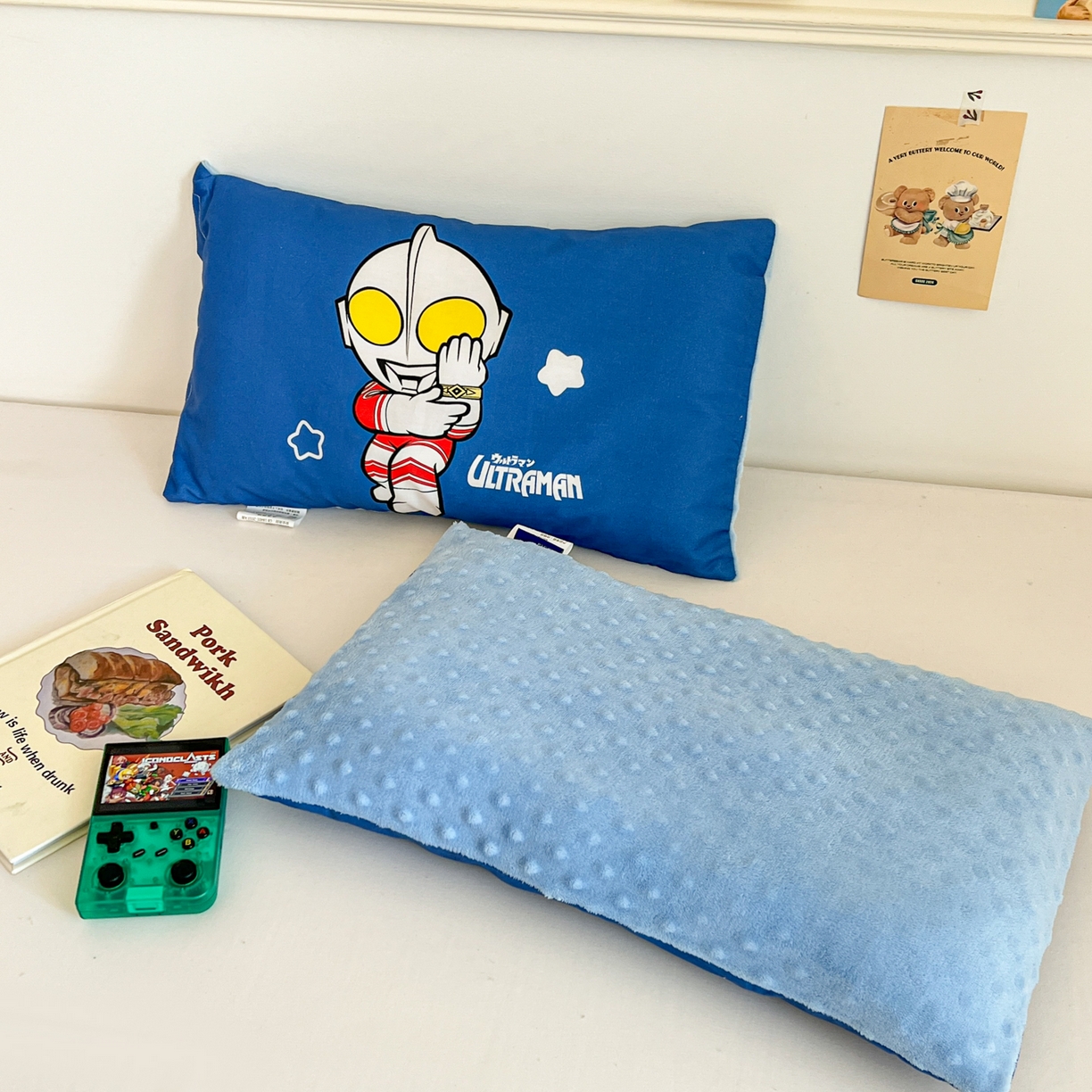 91家纺网 家纺一手货源 找家纺 孩子王家纺 2025新款A棉B绒全棉纯棉豆豆枕学生幼儿园系列 超人杰克 30x50cm/只（带标）