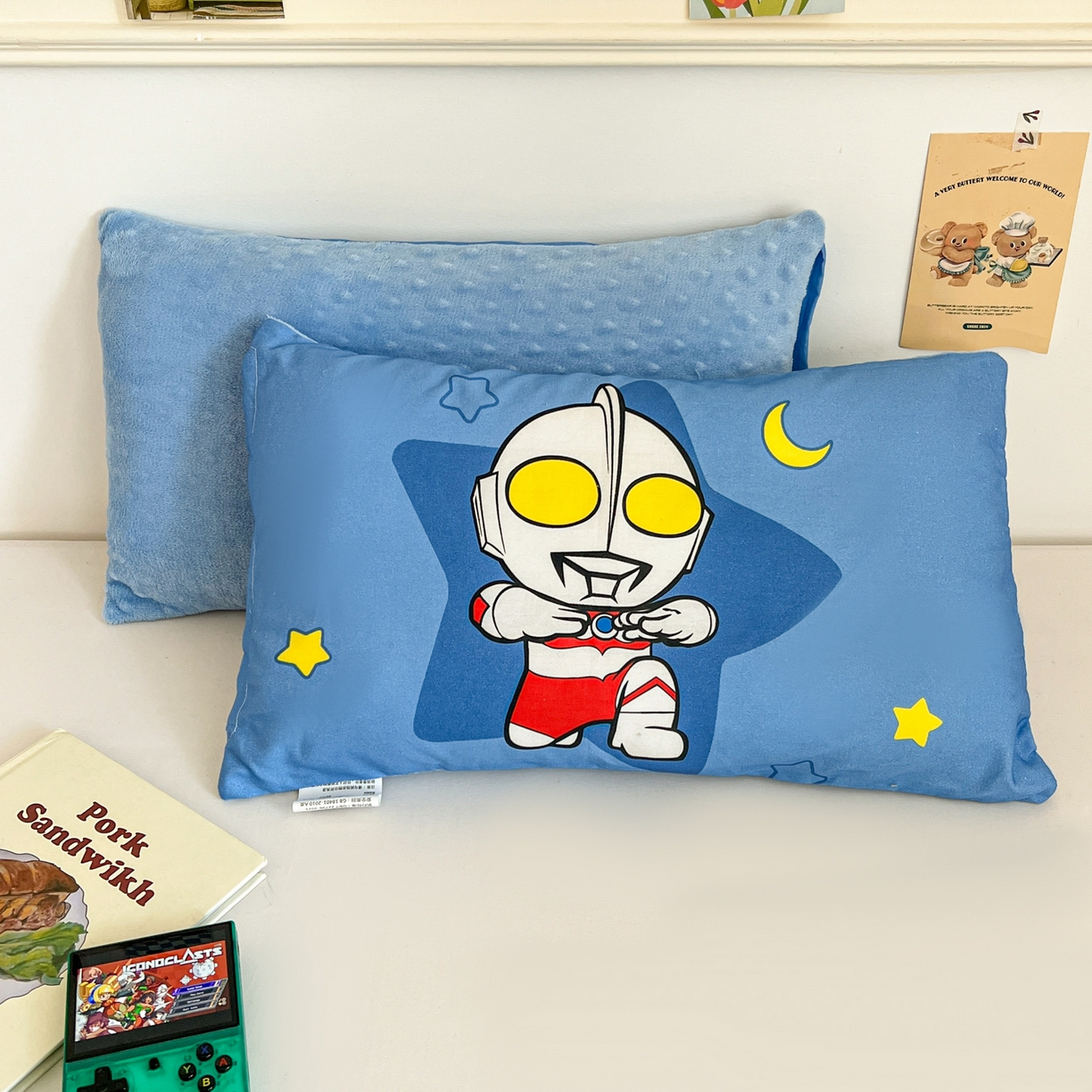 孩子王家纺 2025新款A棉B绒全棉纯棉豆豆枕学生幼儿园系列 初代战士 30x50cm/只（带标）