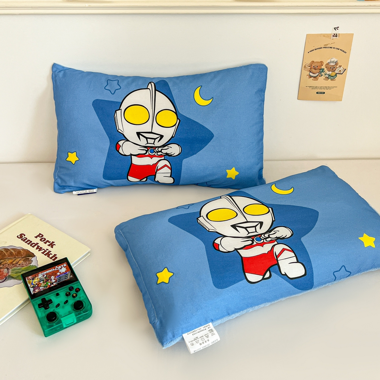 91家纺网 家纺一手货源 找家纺 孩子王家纺 2025新款A棉B绒全棉纯棉豆豆枕学生幼儿园系列 初代战士 30x50cm/只（带标）