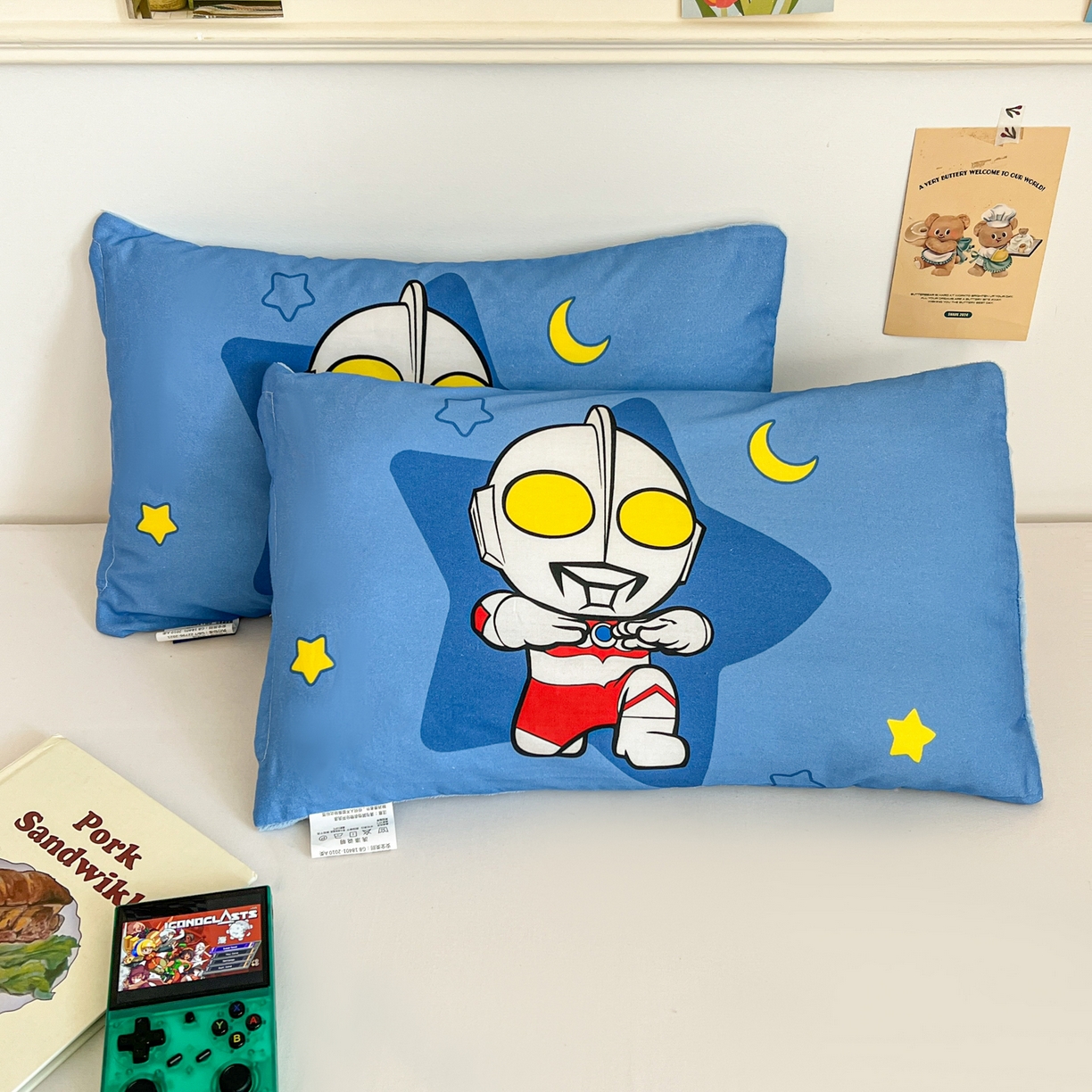 91家纺网 家纺一手货源 找家纺 孩子王家纺 2025新款A棉B绒全棉纯棉豆豆枕学生幼儿园系列 初代战士 30x50cm/只（带标）