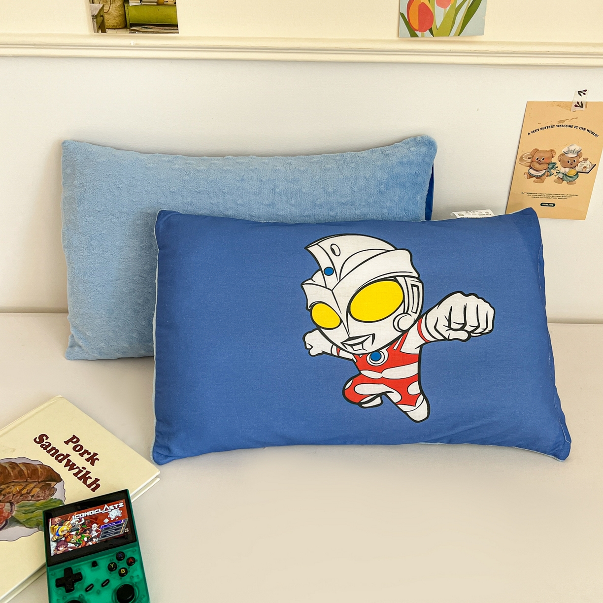 91家纺网 家纺一手货源 找家纺 孩子王家纺 2025新款A棉B绒全棉纯棉豆豆枕学生幼儿园系列 极限艾斯 30x50cm/只（带标）