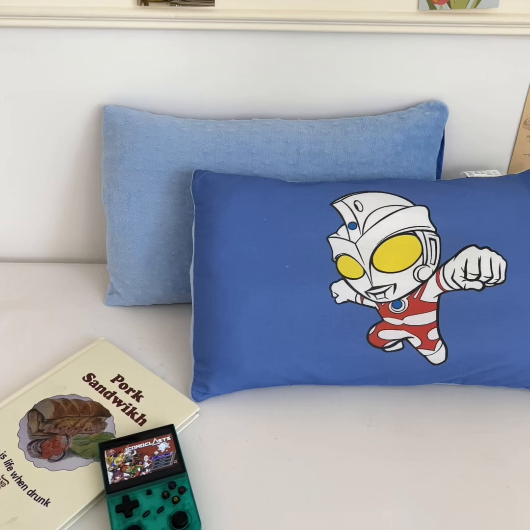 91家纺网 家纺一手货源 找家纺 孩子王家纺 2025新款A棉B绒全棉纯棉豆豆枕学生幼儿园系列 极限艾斯 30x50cm/只（带标）