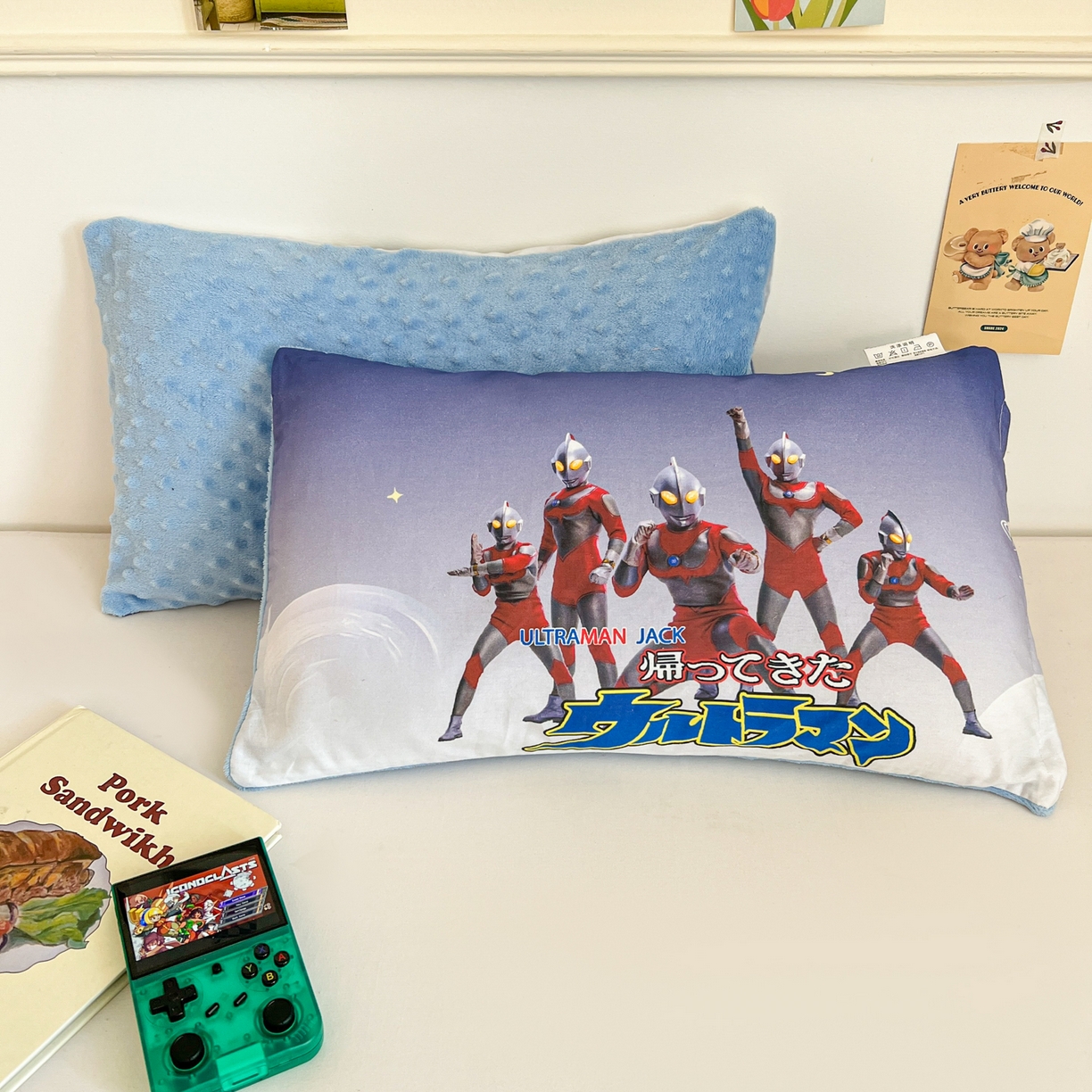 91家纺网 家纺一手货源 找家纺 孩子王家纺 2025新款A棉B绒全棉纯棉豆豆枕学生幼儿园系列 杰克战队 30x50cm/只（带标）