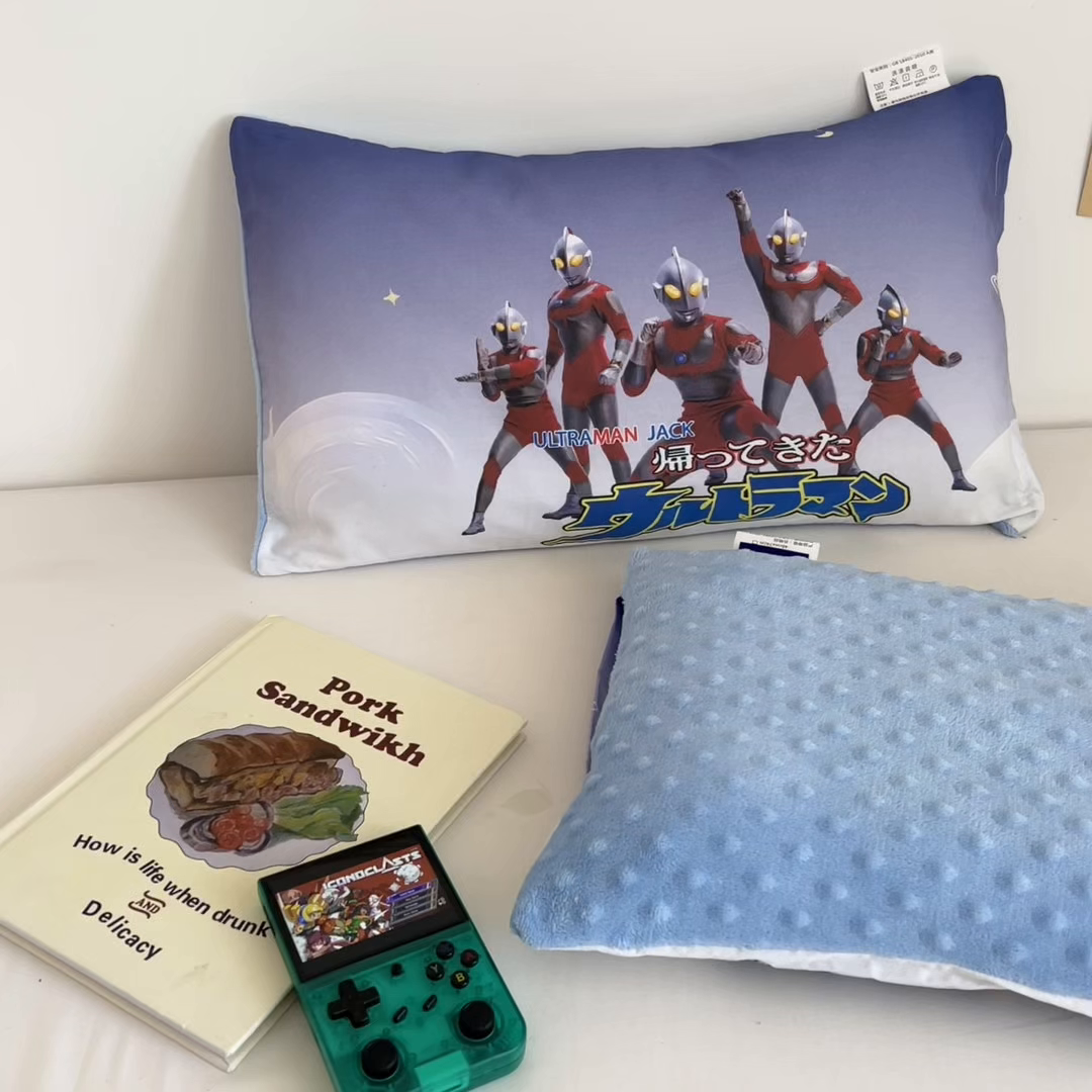 91家纺网 家纺一手货源 找家纺 孩子王家纺 2025新款A棉B绒全棉纯棉豆豆枕学生幼儿园系列 杰克战队 30x50cm/只（带标）