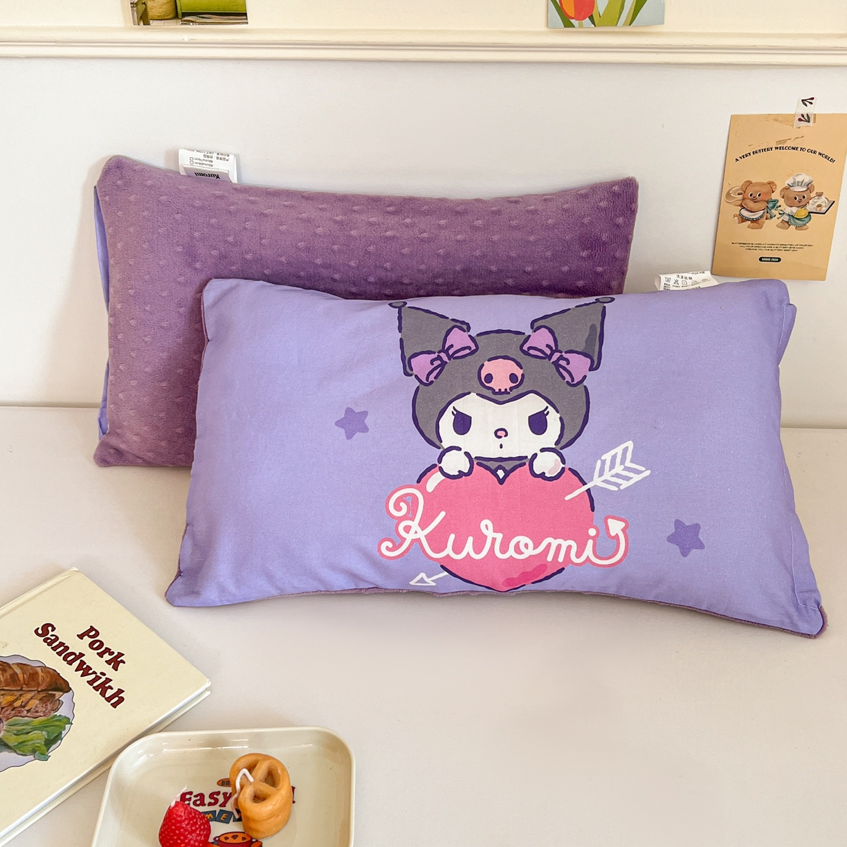 孩子王家纺 2025新款A棉B绒全棉纯棉豆豆枕学生幼儿园系列 丘比特库洛米 30x50cm/只（带标）