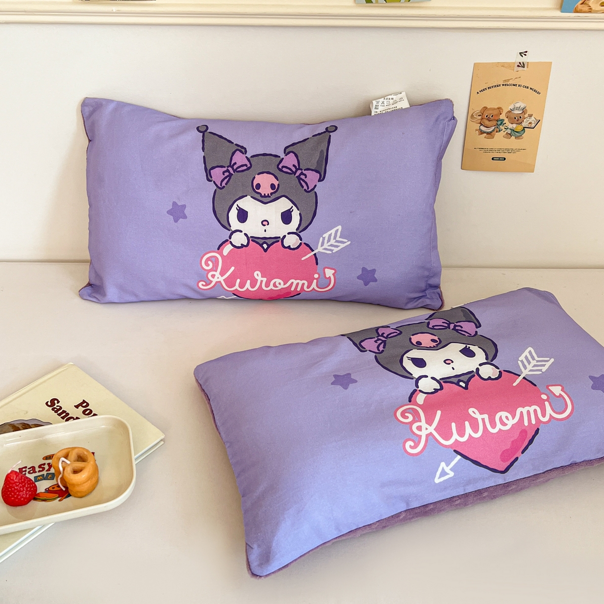 91家纺网 家纺一手货源 找家纺 孩子王家纺 2025新款A棉B绒全棉纯棉豆豆枕学生幼儿园系列 丘比特库洛米 30x50cm/只（带标）