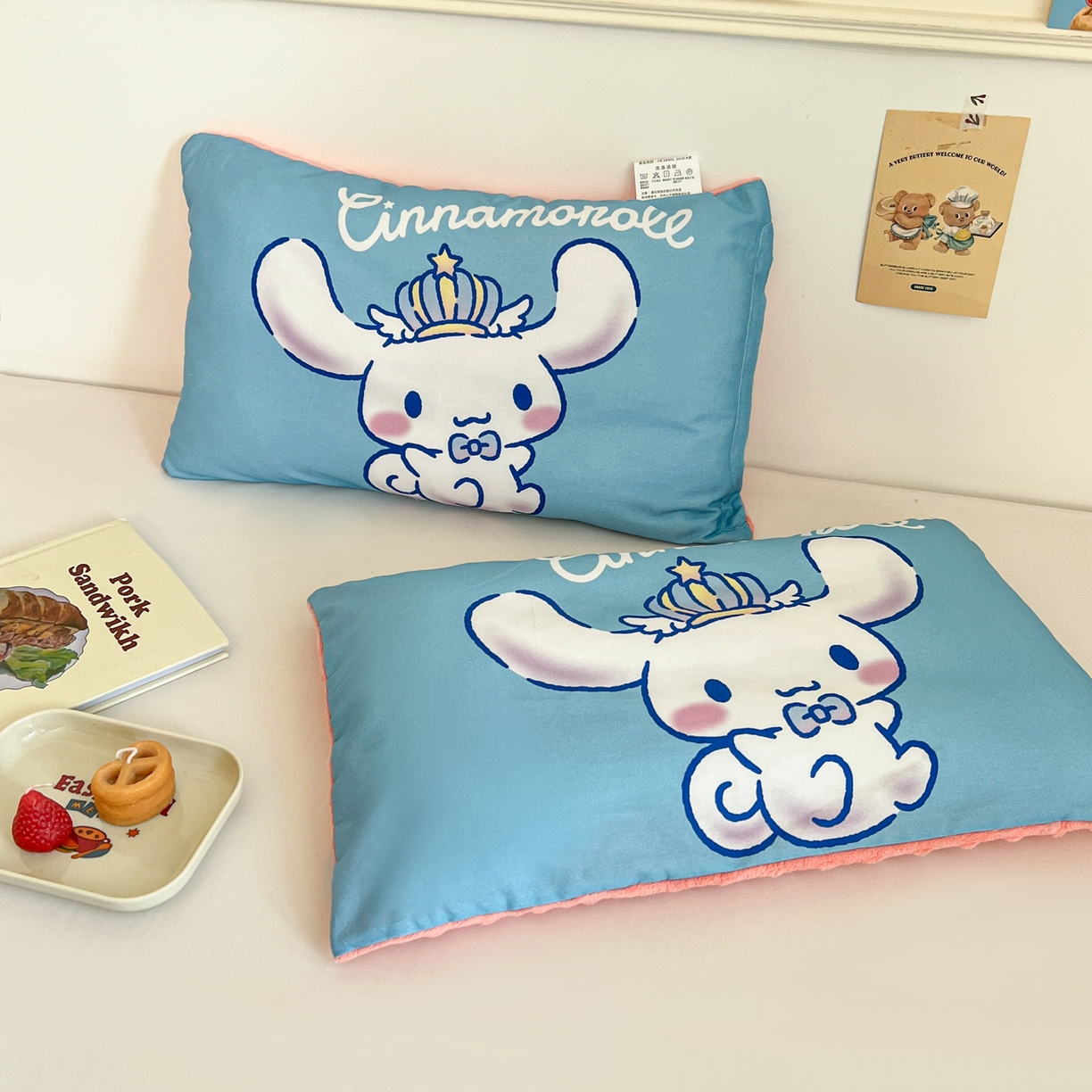 91家纺网 家纺一手货源 找家纺 孩子王家纺 2025新款A棉B绒全棉纯棉豆豆枕学生幼儿园系列 闪亮玉桂狗 30x50cm/只（带标）