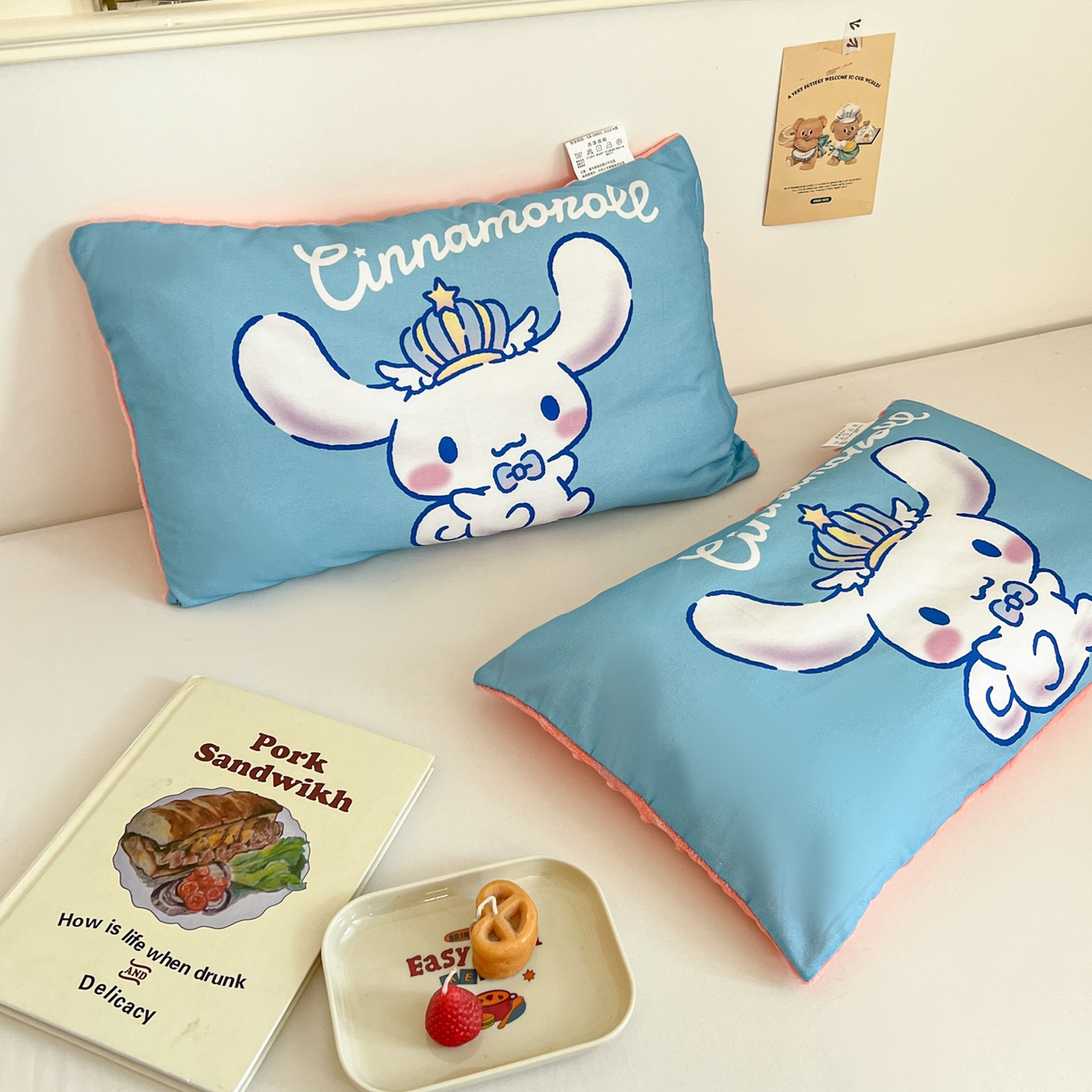 91家纺网 家纺一手货源 找家纺 孩子王家纺 2025新款A棉B绒全棉纯棉豆豆枕学生幼儿园系列 闪亮玉桂狗 30x50cm/只（带标）