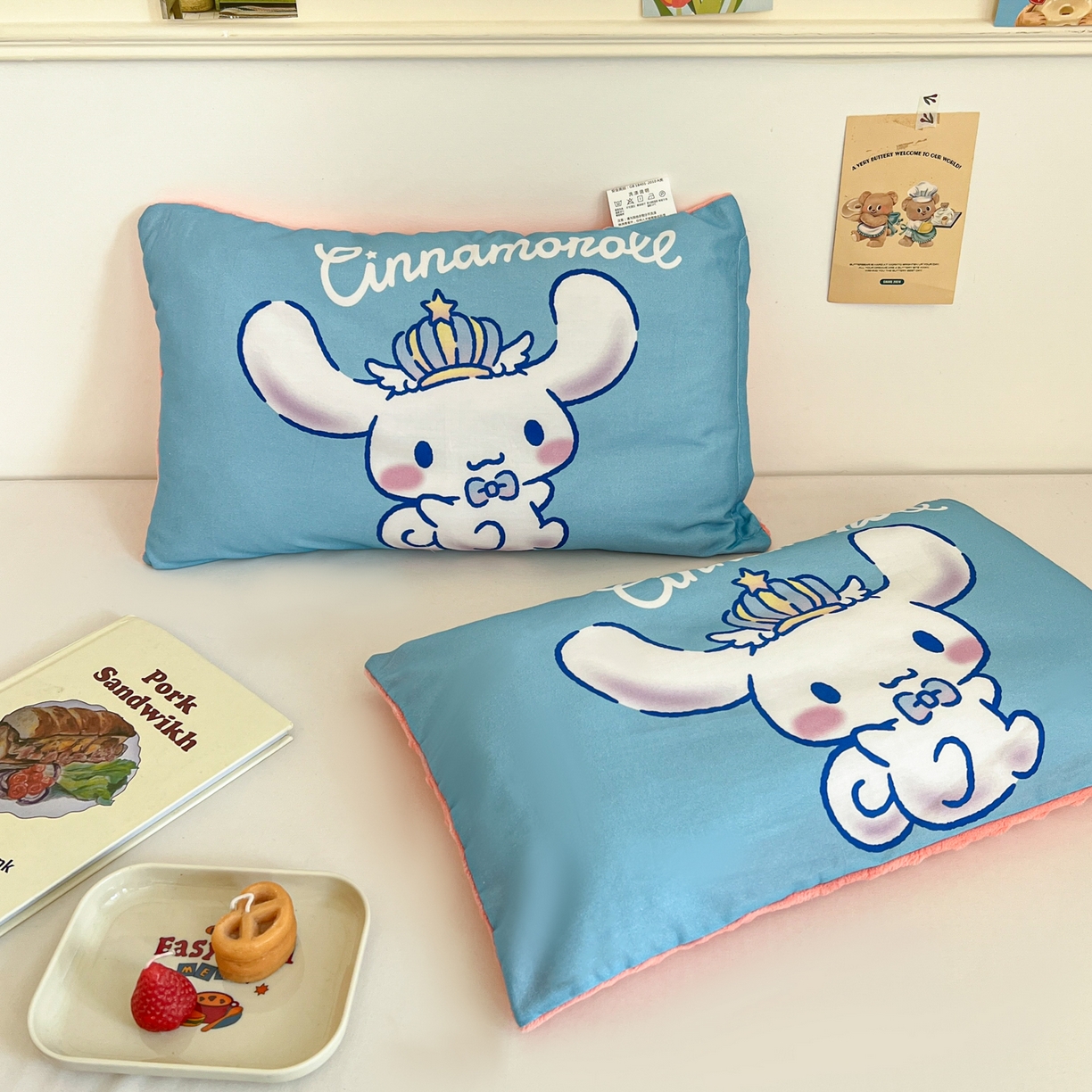 91家纺网 家纺一手货源 找家纺 孩子王家纺 2025新款A棉B绒全棉纯棉豆豆枕学生幼儿园系列 闪亮玉桂狗 30x50cm/只（带标）