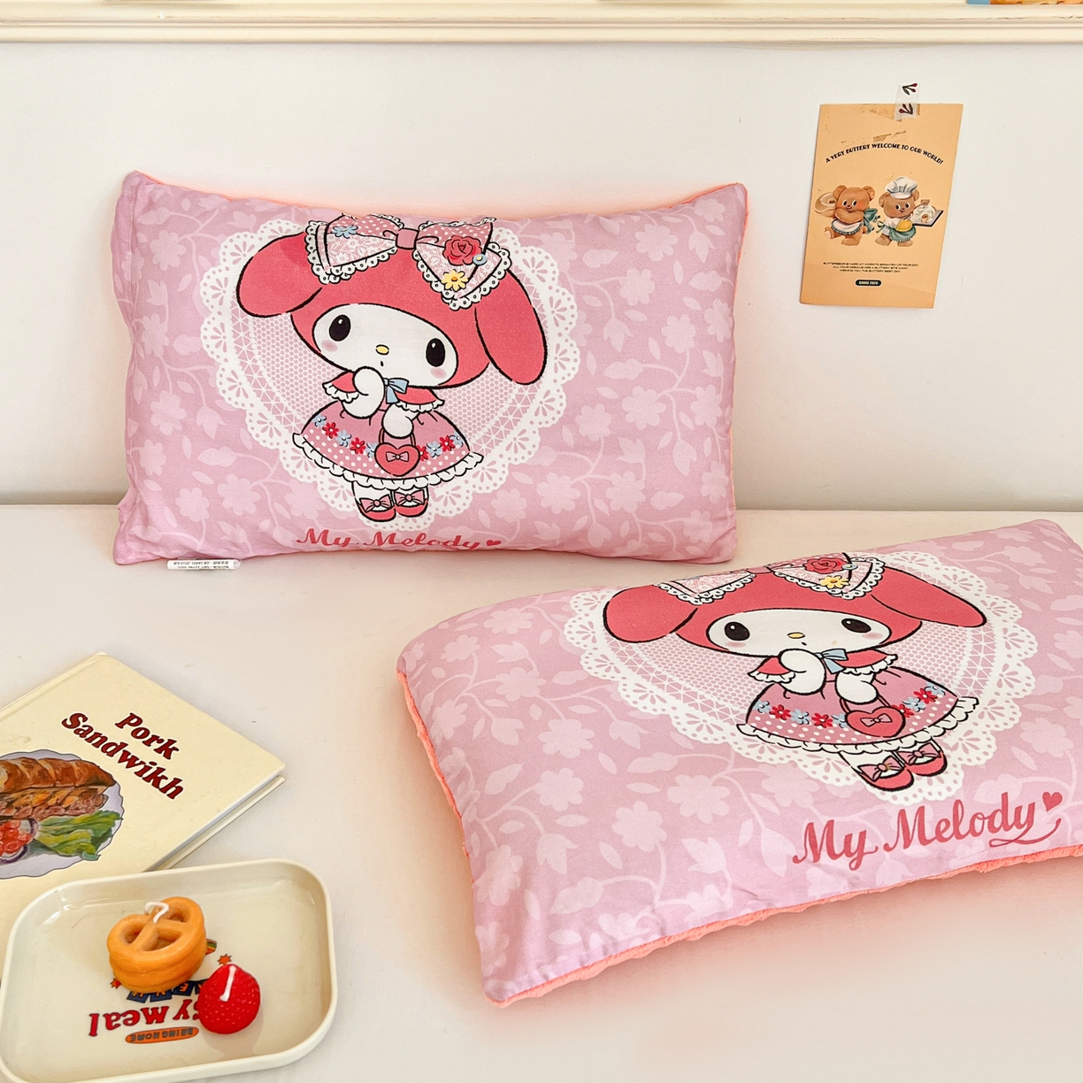 91家纺网 家纺一手货源 找家纺 孩子王家纺 2025新款A棉B绒全棉纯棉豆豆枕学生幼儿园系列 少女美乐蒂 30x50cm/只（带标）